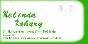 melinda kohary business card